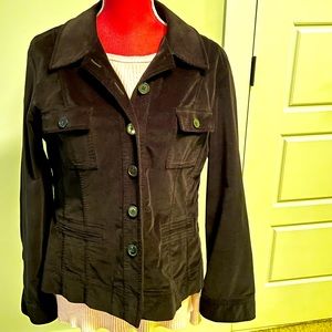 Talbots Black Brushed Corduroy Structured Jacket
